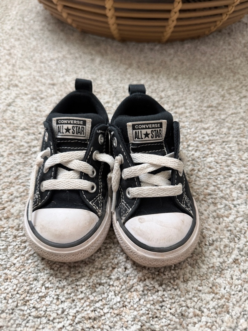 Converse Kids Black and White Low-Top Sneakers